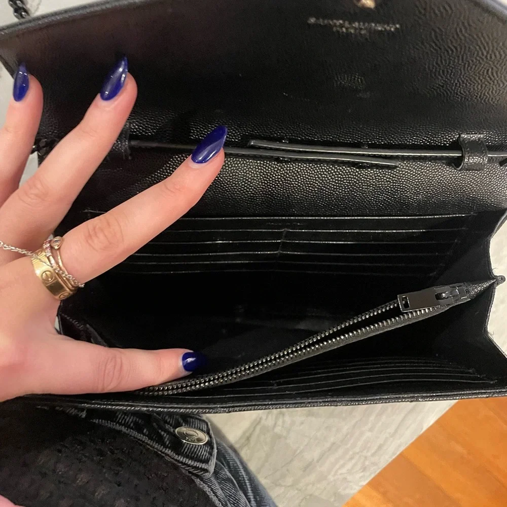 YSL black on black envelope handbag - Picture 7 of 13